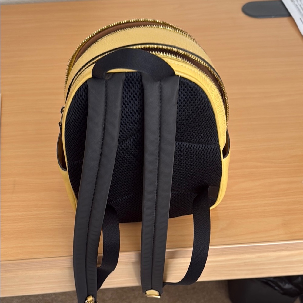 Coach Yellow Pebble Leather Backpack Euc - image 7